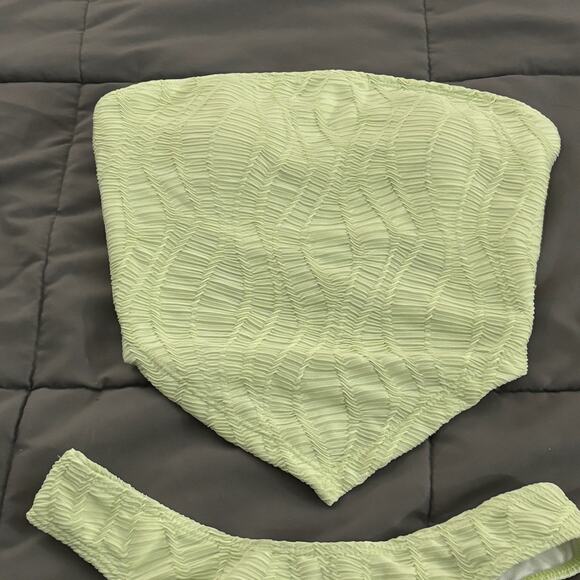 MakeMeChic Mint Green Bandeau Tankini High Cut Bikini Swimsuit NWOT Size S - Picture 4 of 11